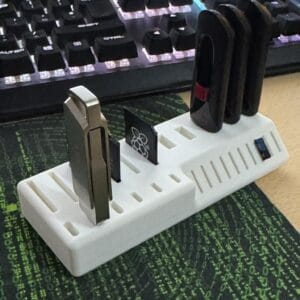 USB and SD Card Holder Desk Tidy, Organizer for Cables & Accessories, Minimalist Storage Solution, Home Office Decor