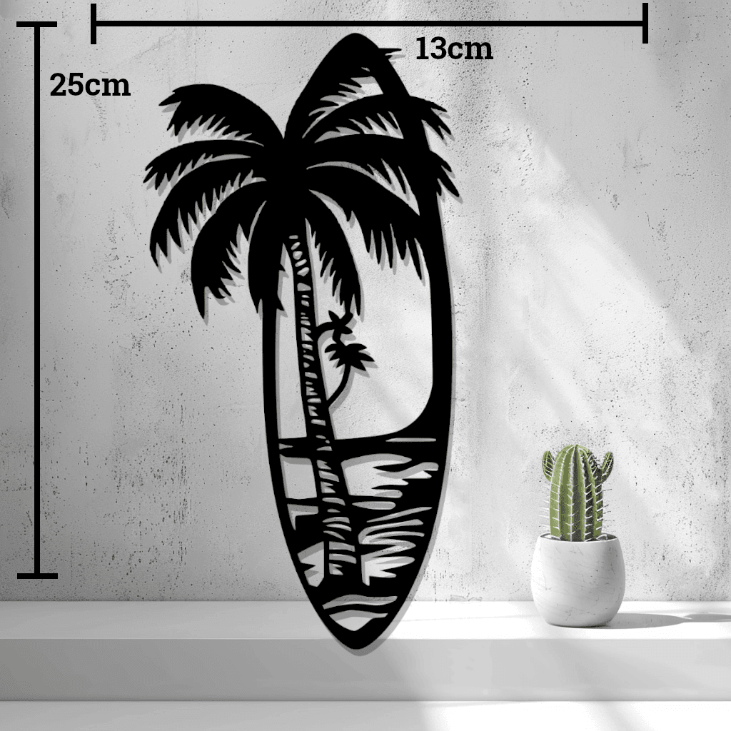 Surfboard Beach Design Wall Art, Unique 3D Printed Surf Decor for Coastal Living Rooms, Ideal Surf Lover Gift - Image 4