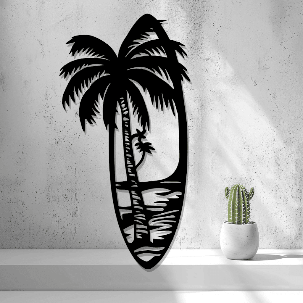 Surfboard Beach Design Wall Art, Unique 3D Printed Surf Decor for Coastal Living Rooms, Ideal Surf Lover Gift - Image 5