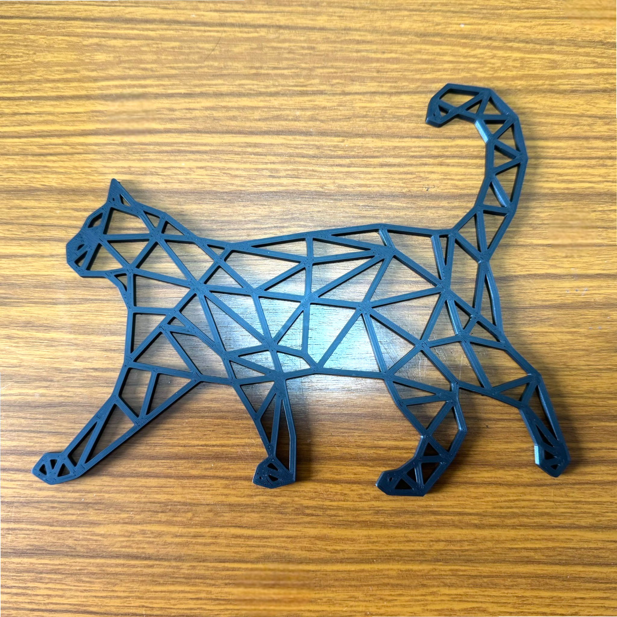 3D Printed Cat Wall Art, Unique Geometric Cat Decor, Modern Home Wall Art, Gift for Cat Enthusiasts