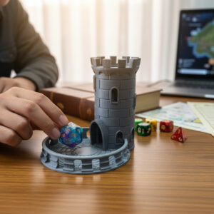 3D Printed Dice Tower, D&D Accessories, Gaming Table Organizer, Perfect Gift for Board Game Enthusiasts