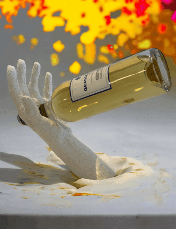 Hand Shaped Wine Bottle Holder, Modern 3D Printed Art, Functional Wine Storage, Ideal Housewarming or Birthday Gift - Image 3