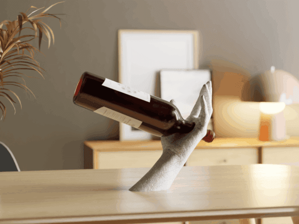 Hand Shaped Wine Bottle Holder, Modern 3D Printed Art, Functional Wine Storage, Ideal Housewarming or Birthday Gift - Image 4